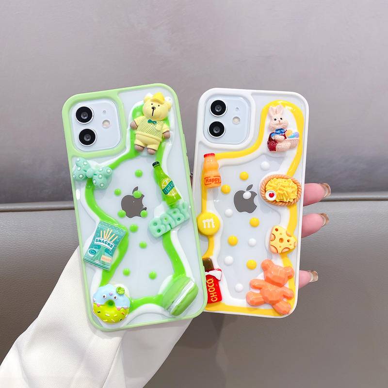 Soft Case Hp Gambar Kartun 3D Handmade Untuk iPhone 13 / 12 / 11promax / X / XS MAX / XR / SE / 2022 2020 / 7 / 8plus