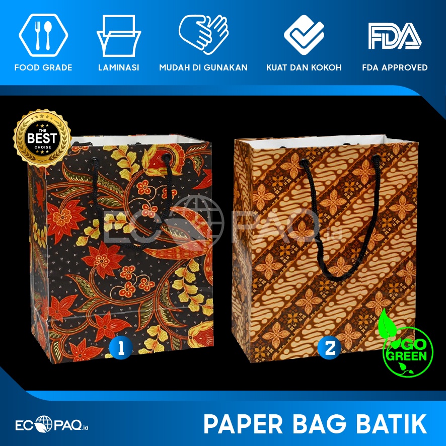 

Paper Bag Batik - Tas Kertas Batik - Goodie Bag Batik - 15x8x20 (10 pcs)