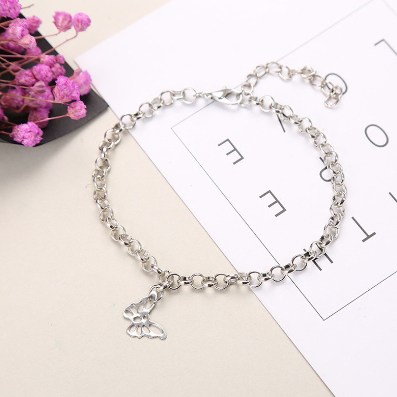 Kalung Gelang Kaki Wanita Stainless Korea Fashion Fesyen Aksesoris Perhiasan Cewe  Women Anklet