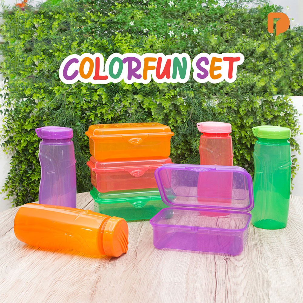 Set Tempat Bekal Makan dan Botol Minum - Colorfun Set