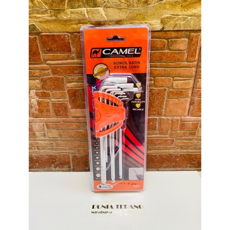 Kunci L Set Ballpoint CAMEL 9pcs Panjang Bola - L Hex Ball Point End 9pcs