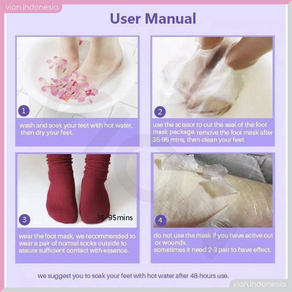 EFERO Foot Mask Lavender Exfoliating Masker Kaki Kelupas Kulit Mati