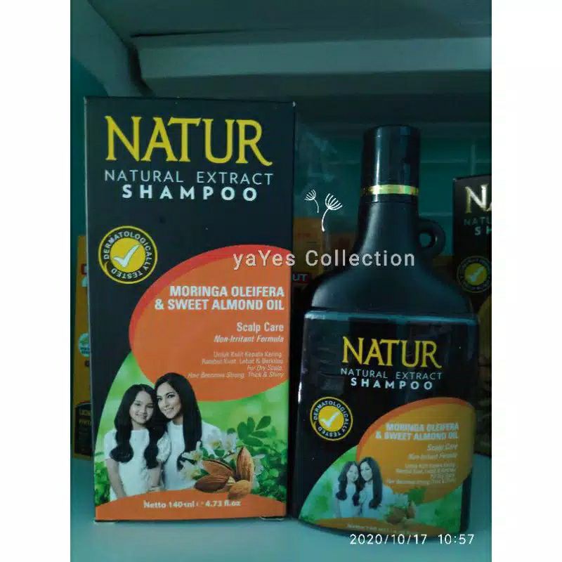 COD Natur shampoo shampo natur kemasan 140ml Aloevera Gingseng Tree Moringa Almond