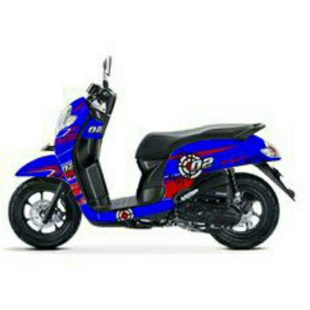 Decal Scoopy 02 full block biru full Body