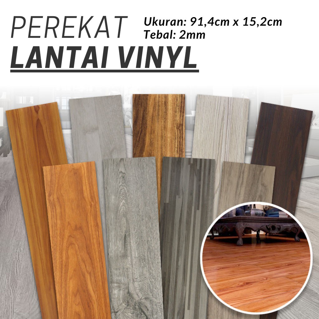 Vinyl Lantai Sticker Lantai Kayu Parket Sticker Lantai Vinly Motif Kayu / Walpaper Dinding Lantai