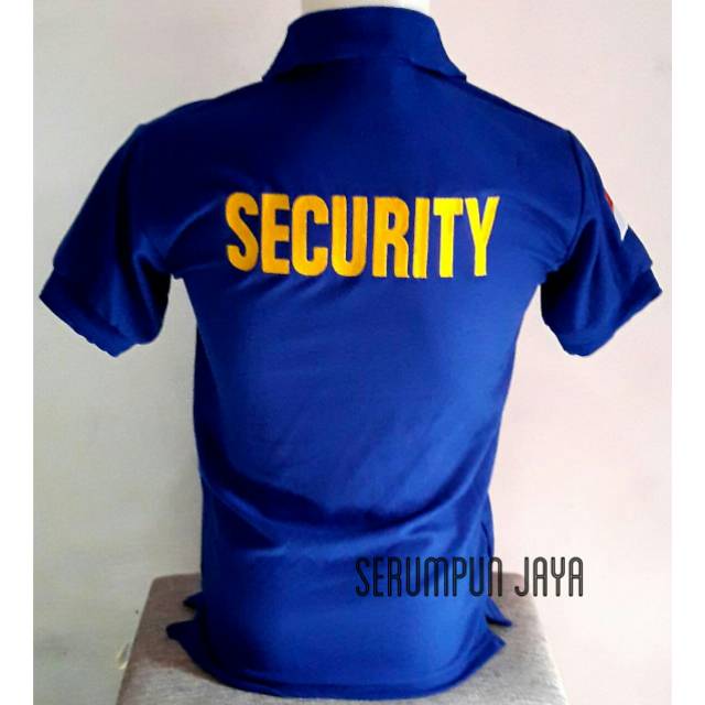 KAOS SECURITY BIRU TURN BACK CRIME - KAOS TBC SECURITY BIRU LOGO KUNING FULL BORDIR