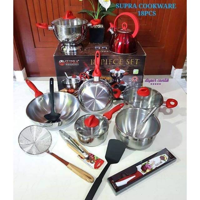 Supra 18pc Cookware set / Panci Set Supra 18pcs