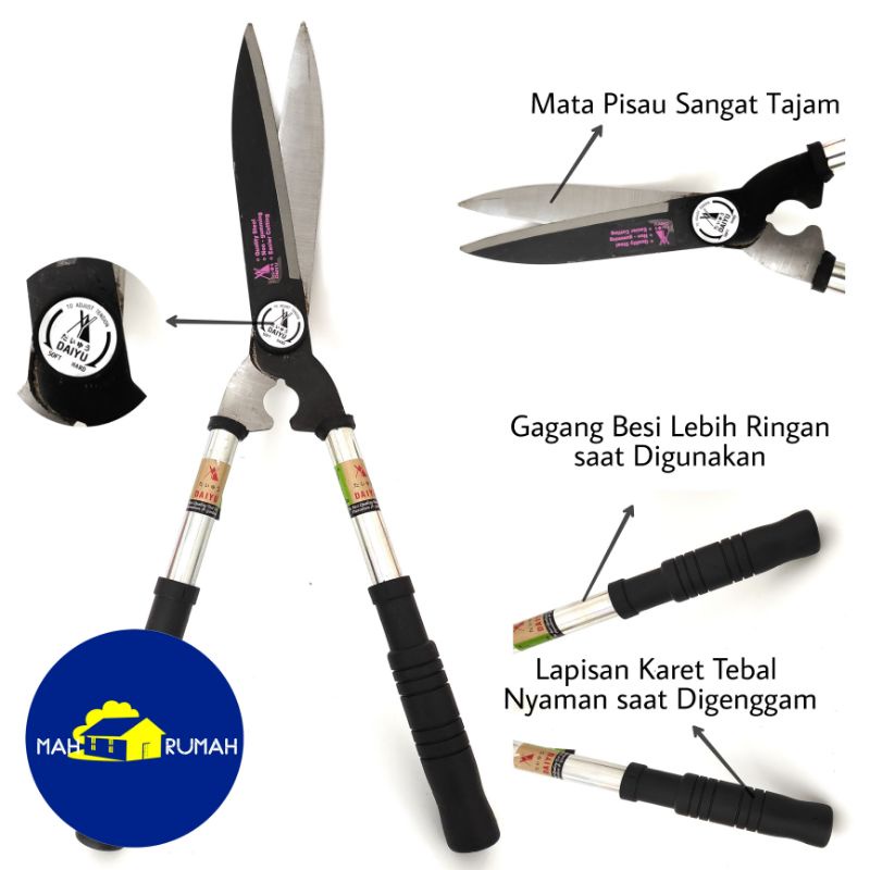 Gunting Dahan Rumput Taman Pagar Pohon Besi / Pruners DAIYU