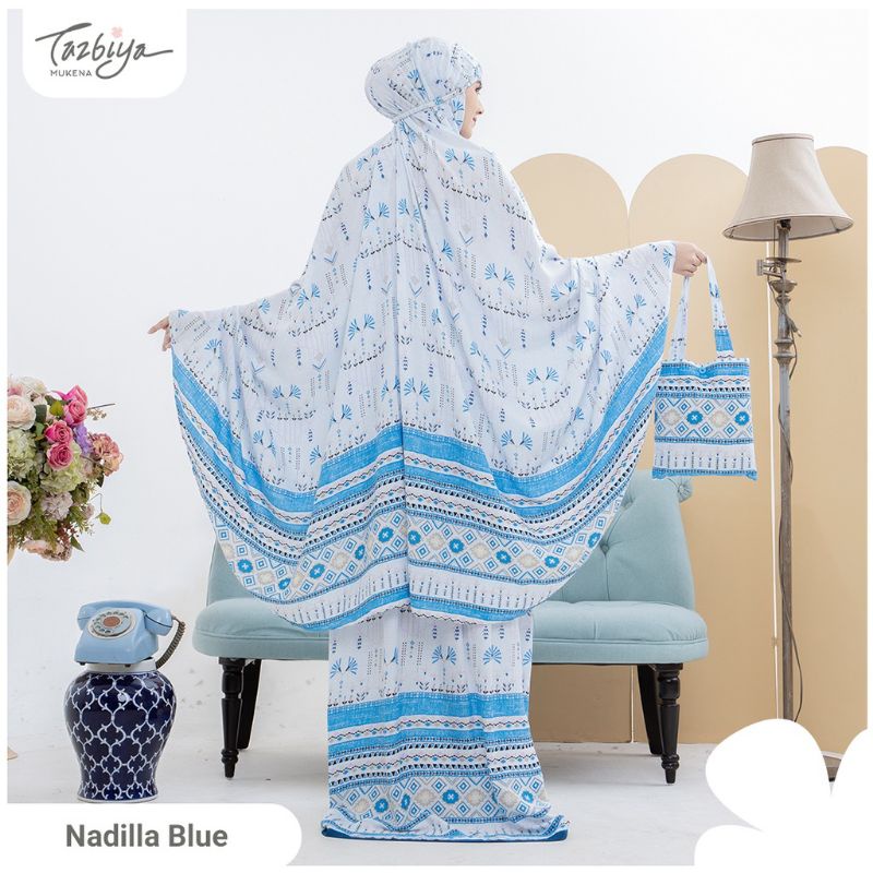 Mukena Tazbiya Nadilla Series Allsize Jumbo Dewasa Katun Rayon Motif