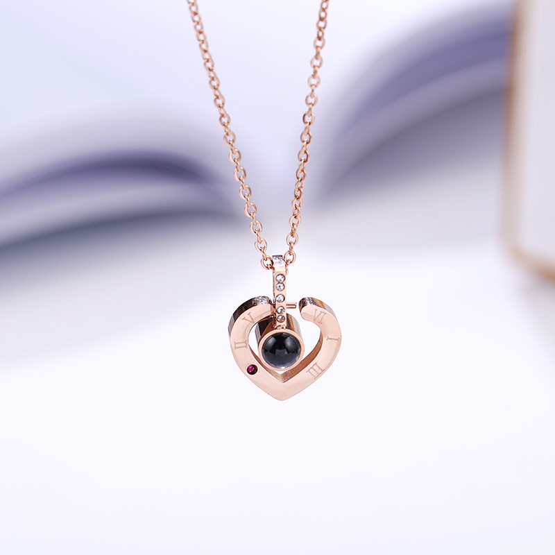 [New] Kalung love permata titanium mini korea hadiah wanita cewek 316L anti karat KK158