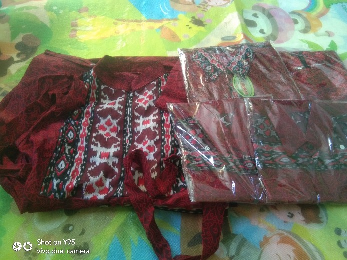 Batik Couple Keluarga Sania Ruffle Ori Ndoro Jowi Dnt Motif Mega Abang