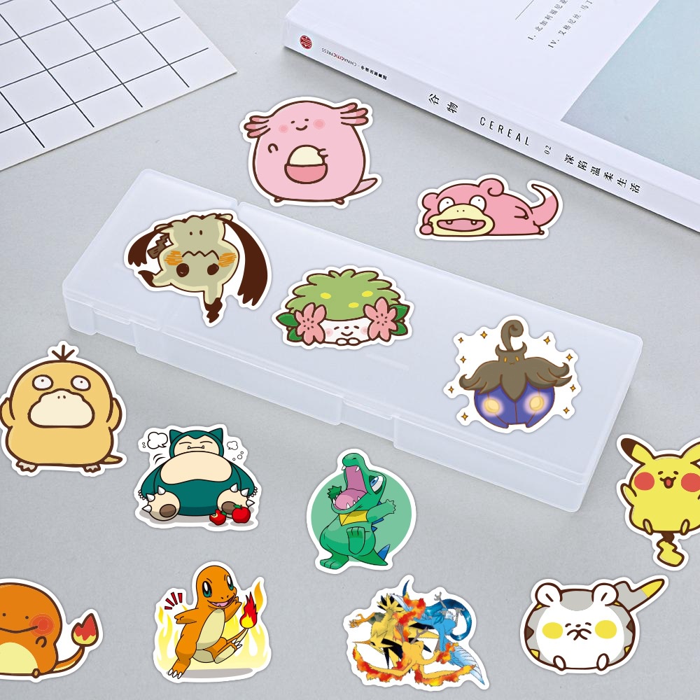 50 lembar pet elf stiker lucu kartun Pokemon Pokemon hewan peliharaan Pokemon stiker kecil lembar