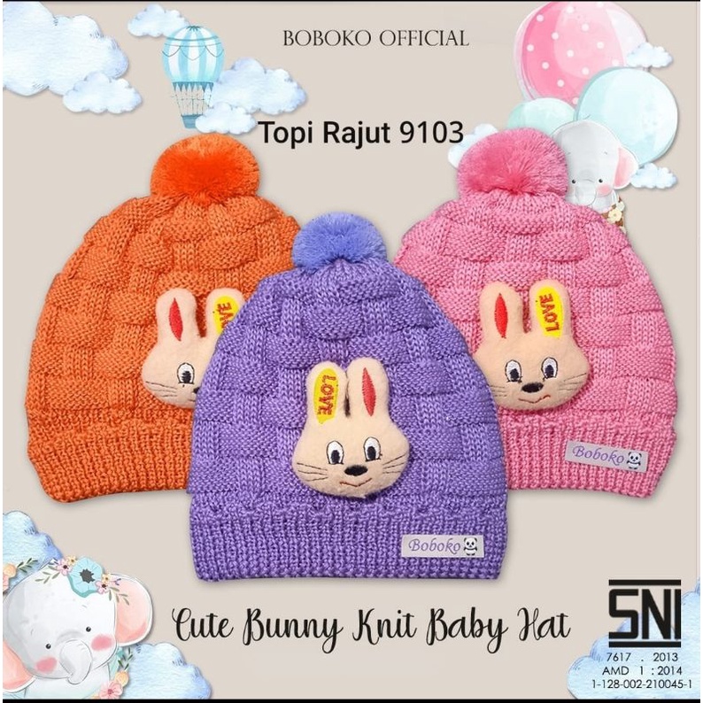 Boboko Topi Rajut Kupluk Bayi Newborn baby Hat Tebal Premium