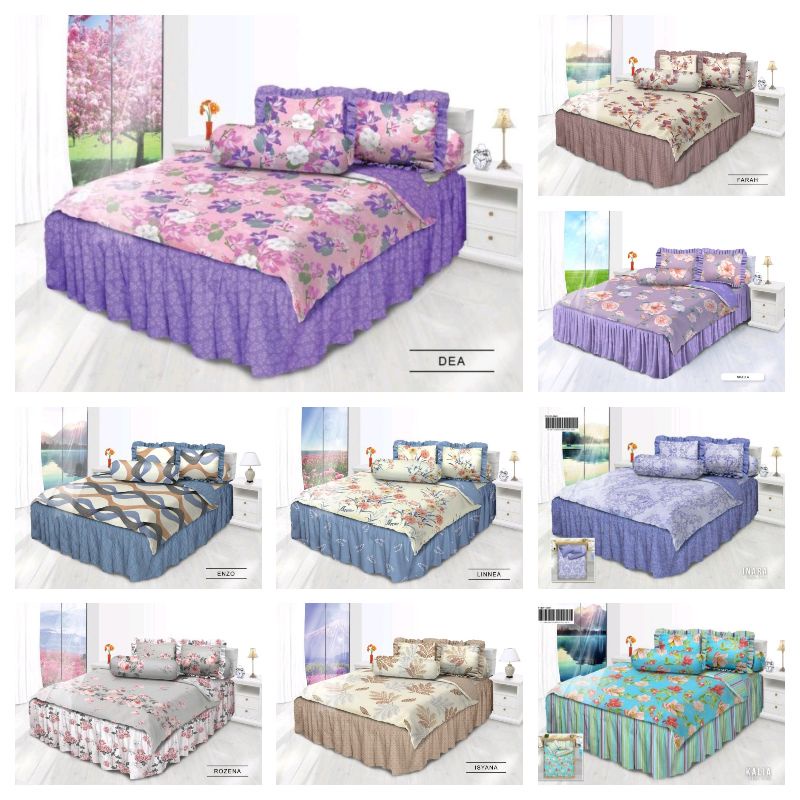 BEDCOVER MY LOVE-Bedcover Set My Love Rumbai King 180cm x 200cm Tinggi 30cm