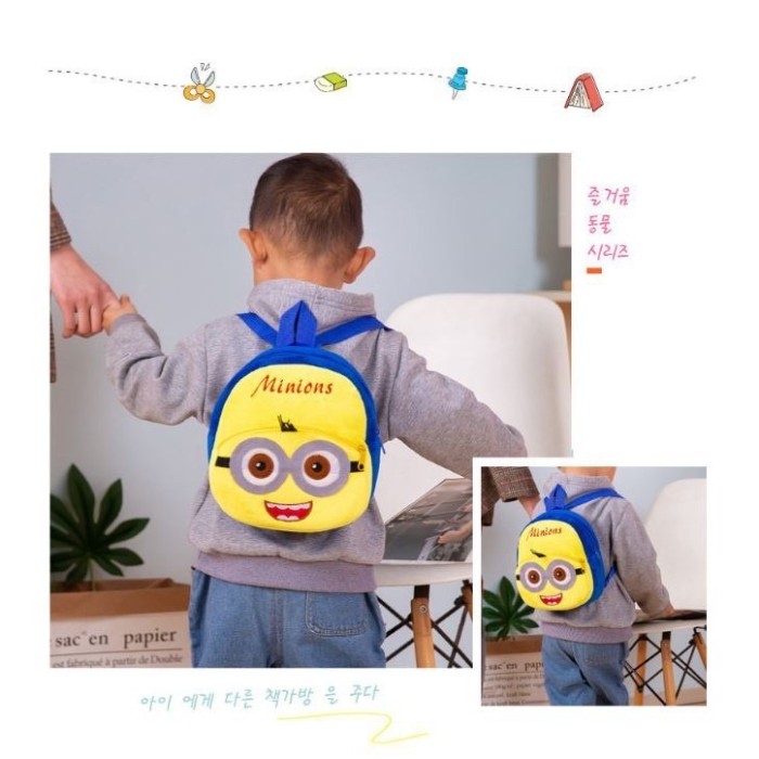 TokoPapin Tas Ransel Sekolah Anak Bayi Balita Paud TK Bermain Belajar Karakter Kartun Boneka Lucu Motif