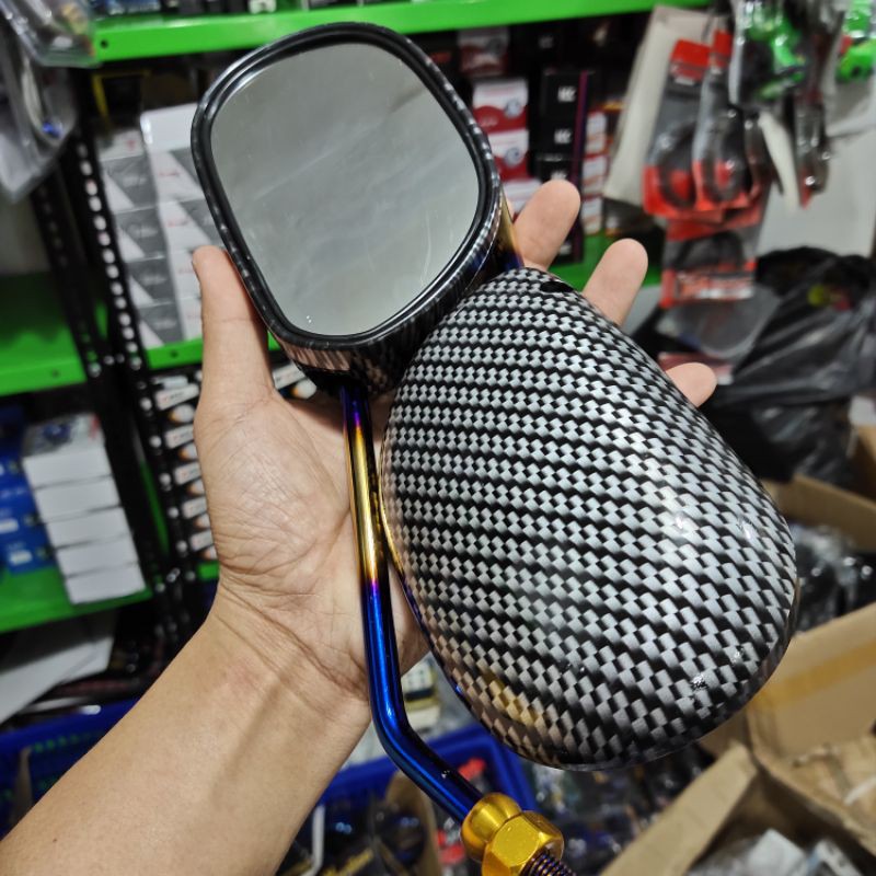 spion model Mio karbon two tone tangkai panjang beat Scoopy Vario dll