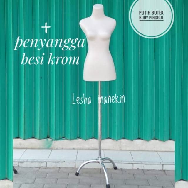 Manekin Body Panjang Wanita Set Penyangga Krom- Patung Baju Dm Butek Set Krom