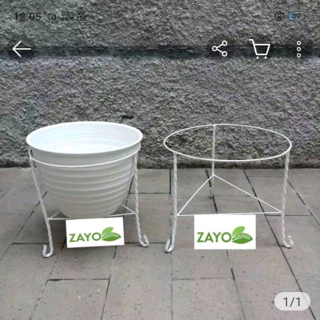 Rak besi pot bunga satuan pot pendek