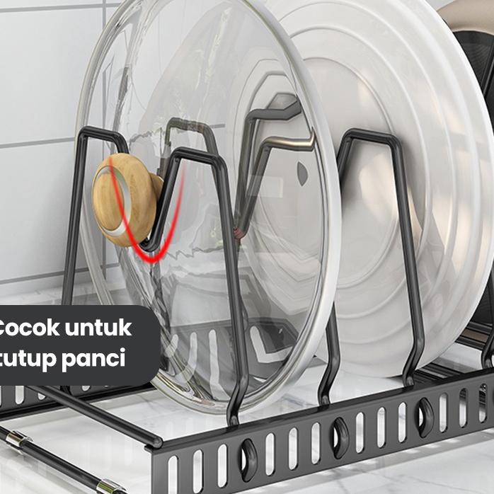 ✅Mantul ⚡ale❤ Greenland Rak Tutup Panci Rak Dapur Stainless Steel Rak Tutup Panci Teplon Wajan Talen