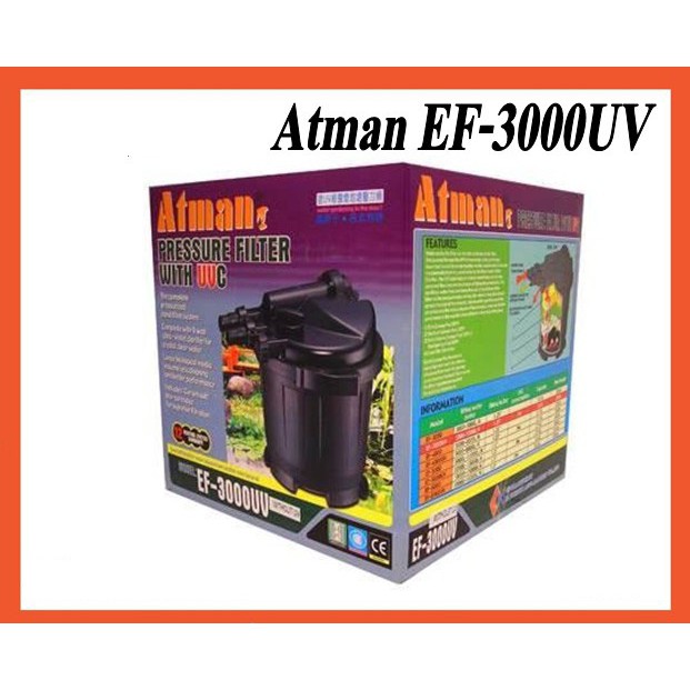 ATMAN EF-3000UV Pressure Filter with UV lights Filter KOI