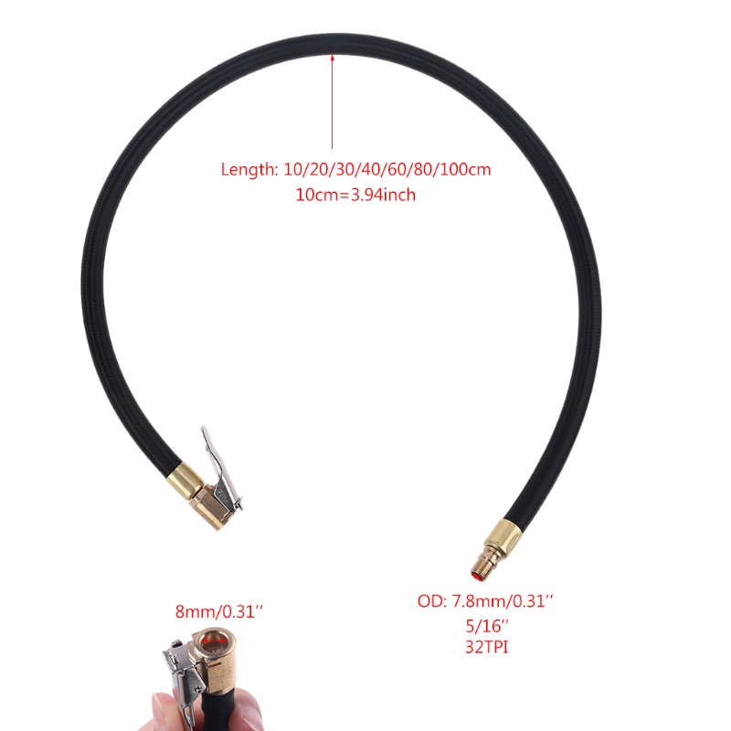 Btsg Tire Air Chuck Nyaman Dengan Selang Karet Dan Ban Standar Untuk Valve Drat Halus Mudah Diganti Dan Dipasang Mobil