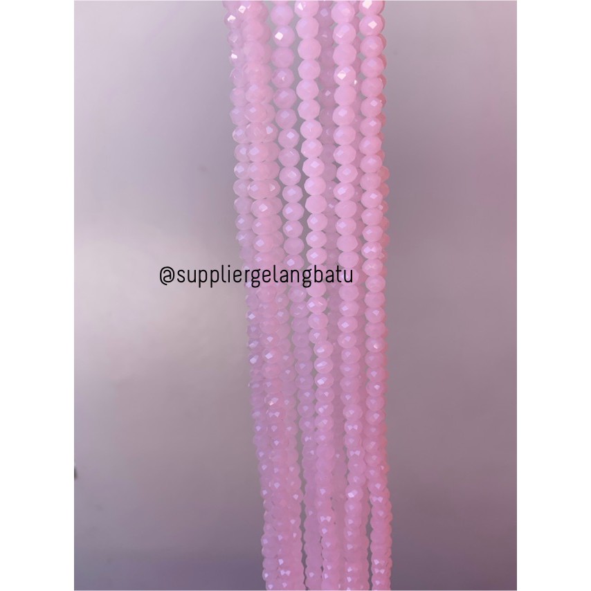 Crystal Ceko PINK DOFF 6mm bahan gelang kalung PREMIUM DIY CRAFT PAYET