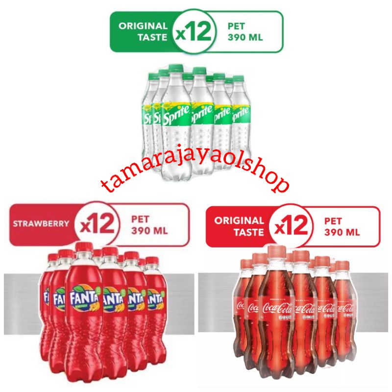 

SPRITE | COCA COLA | FANTA PET 390 ML x 12 BOTOL