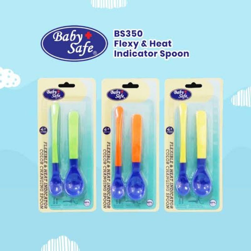 Baby Safe Flexible Spoon Heat Indicator Spoon - Babysafe Sendok Makan Bayi Indikator Panas