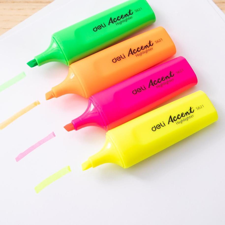 

HOT SALE!! (hjl-288) Deli Highlighter 1-5 mm warna neon sangat cerah cepat ES622