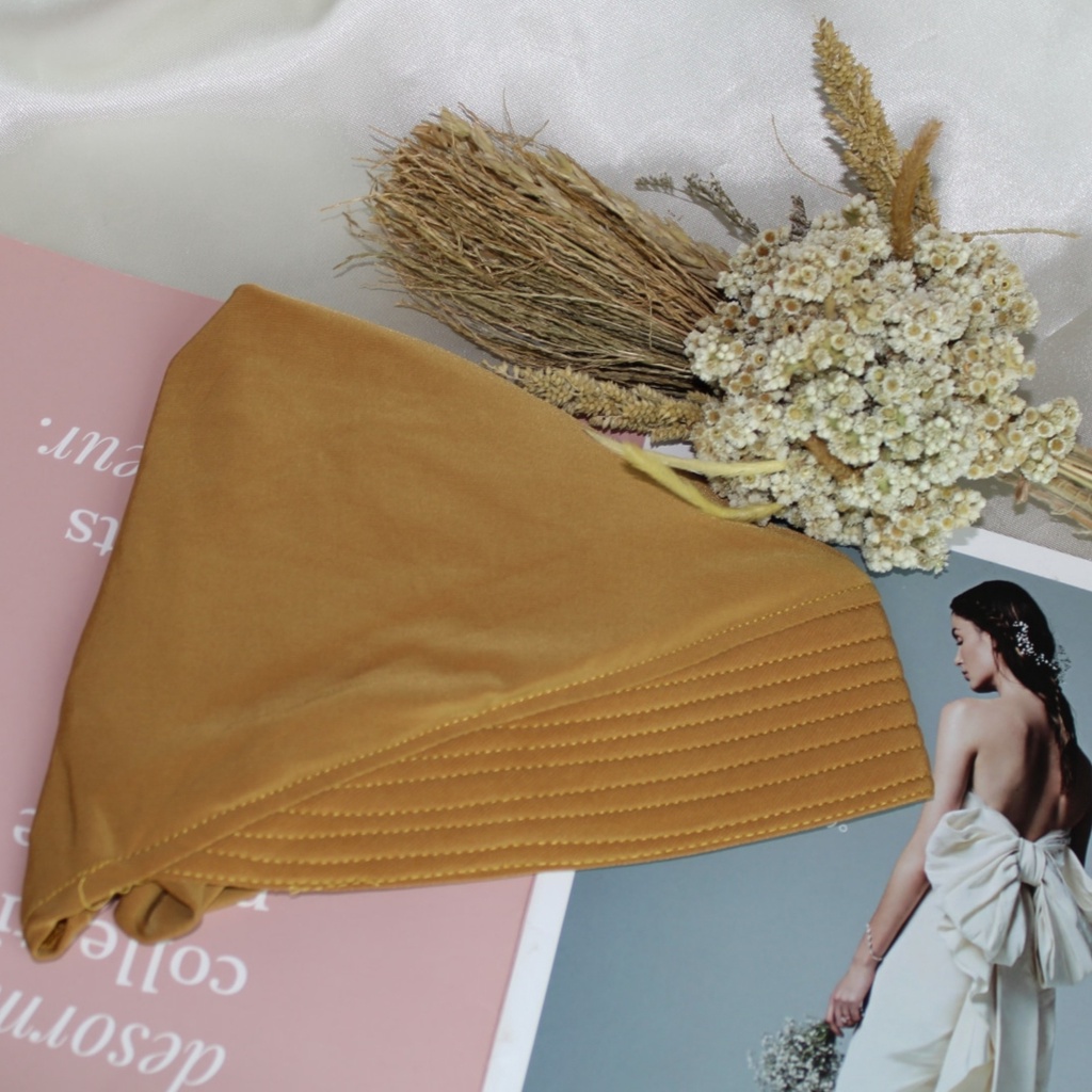 TF504 PREMIUM Jilbab Bergo Snada Hijab Sporty Instant Hijab Jersy Termurah Terlaris-Kunyit