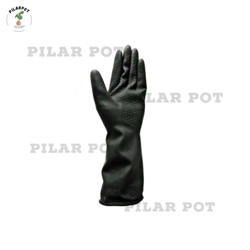 sarung tangan karet latex hand gloves untuk berkebun - KENMASTER HITAM