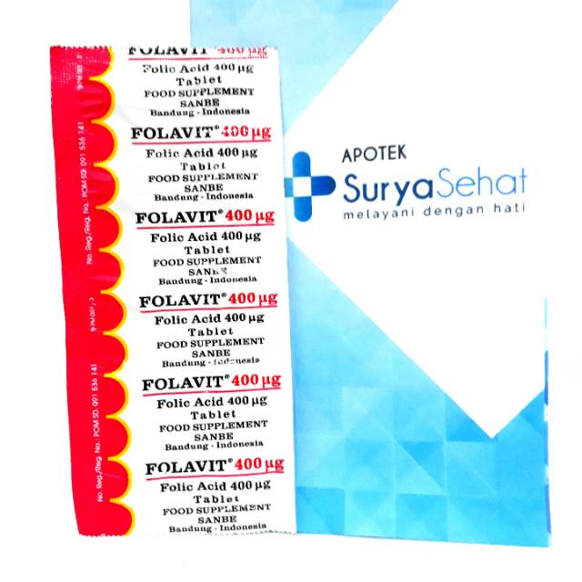 Folavit 400 mcg 1 strip isi 10 tablet - Folavit 1mg 1 strip isi 4 tablet - Promil -  Asam Folat 400