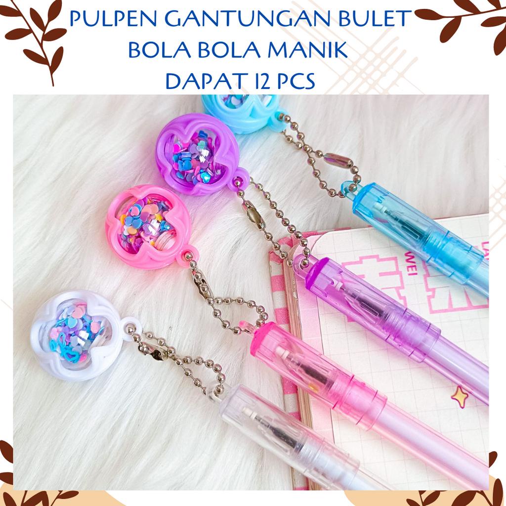 

SELUSIN ISI 12 PCS PULPEN GANTUNGAN BULET BOLA BOLA MANIK PEN GANTUNGAN ALAT TULIS BOLPOIN UNIK IMUT MURAH PEN GEL KARAKTER LUCU MURAH PENA ALAT TULIS KANTOR SEKOLAH ANAK GIFT KADO