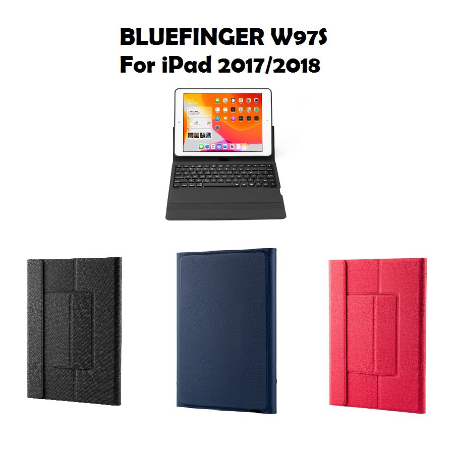 BLUEFINGER W97S - Bluetooth Keyboard Case Non Touchpad for iPad 2017/2018 - iPad Case + BT Keyboard