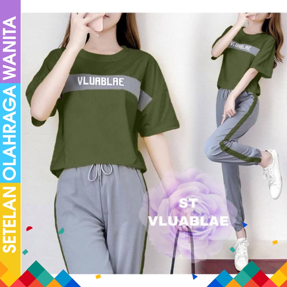 Baju Senam Lapangan Rok Pink Toska Zumba Aerobik Panjang Hijab Muslimah Baju Senam Wanita 1 Set Mu