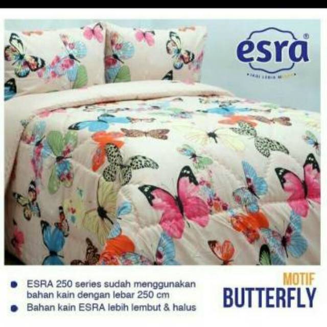 Sprei motif terbaru lady butterfly kupu_kupu pink dan tosca dan butterfly lain nya katun esra