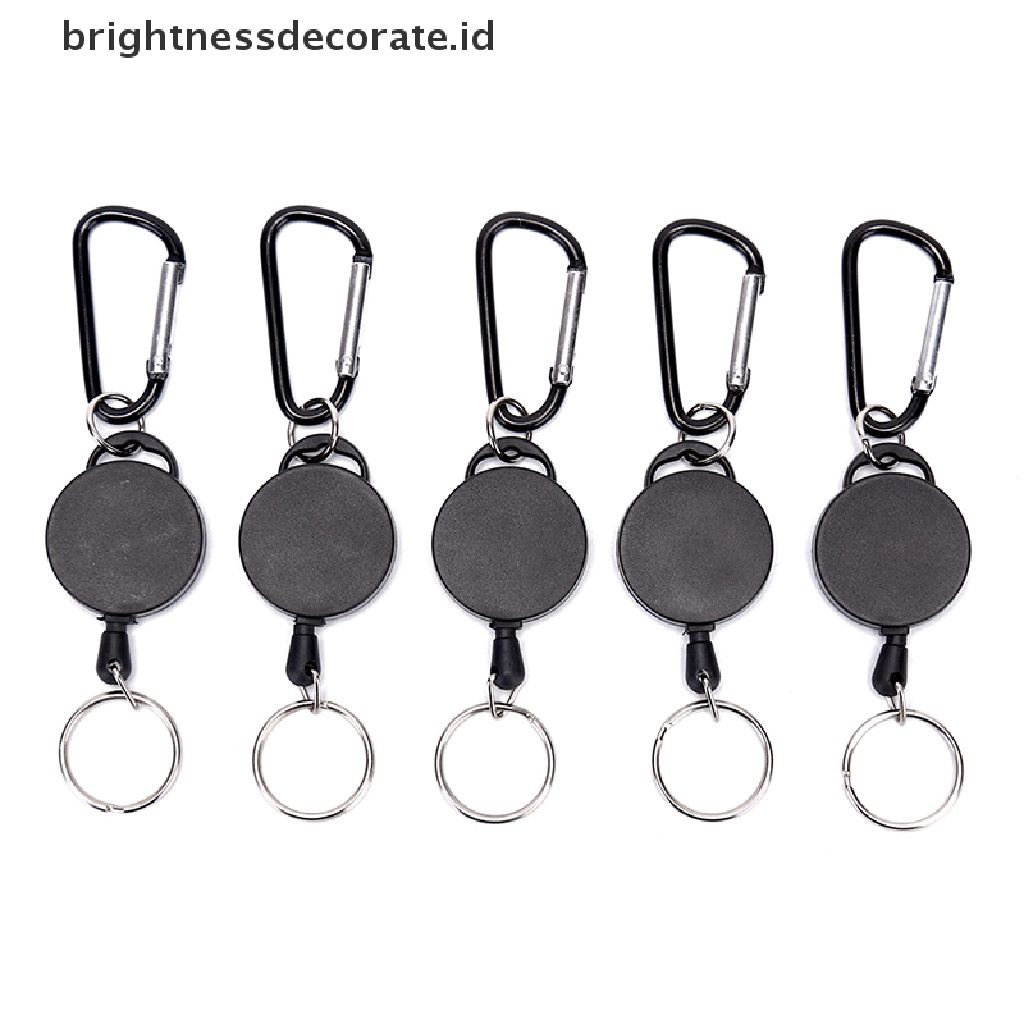 [birth] Black Retractable Key Chain Reel Steel Cord Recoil Belt Key Ring Badge Holder [ID]