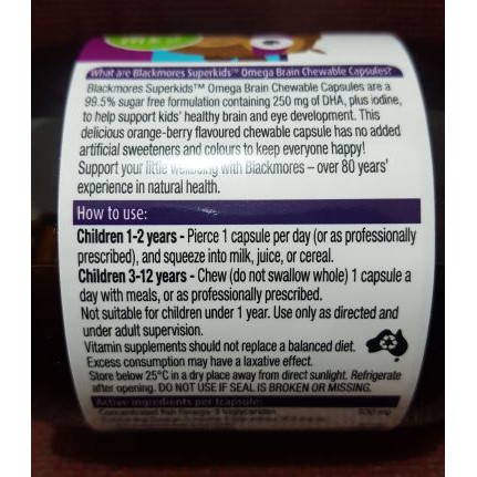 Blackmores superkids omega brain 50 chewables