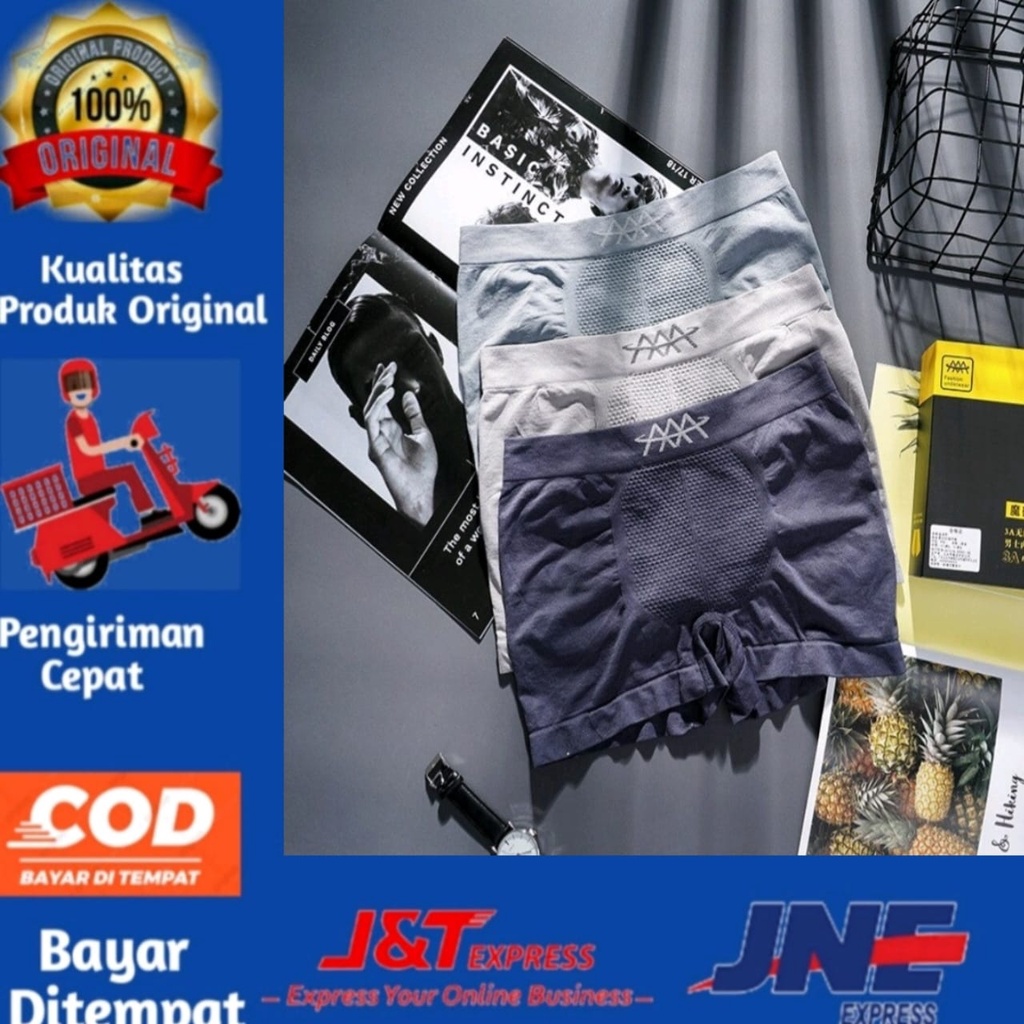 Boxer 5D Magnetic 1 BOX ISI 3 PCS | Untuk Kesehatan Vitalitas Pria Dewasa | Boxer Pria 5D Magnetic