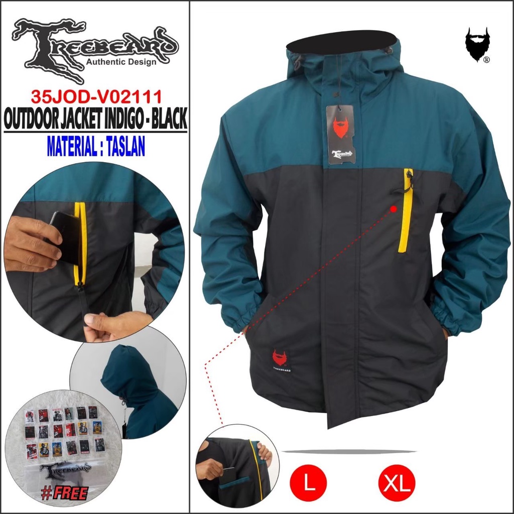 Jaket Outdoor Original Treebeard Jaket Anti Air Bahan Taslan Jaket Gunung Pria