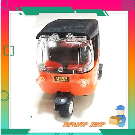 Mainan Diecast Anak Miniatur Bajaj Kendaraan Angkutan Rakyat Mobil Mobilan Tempo Dulu