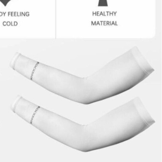 Manset Tangan Lengan Panjang Sepeda Olahraga Sun Block Slevee Rockbros Garansi Termurah-Putih