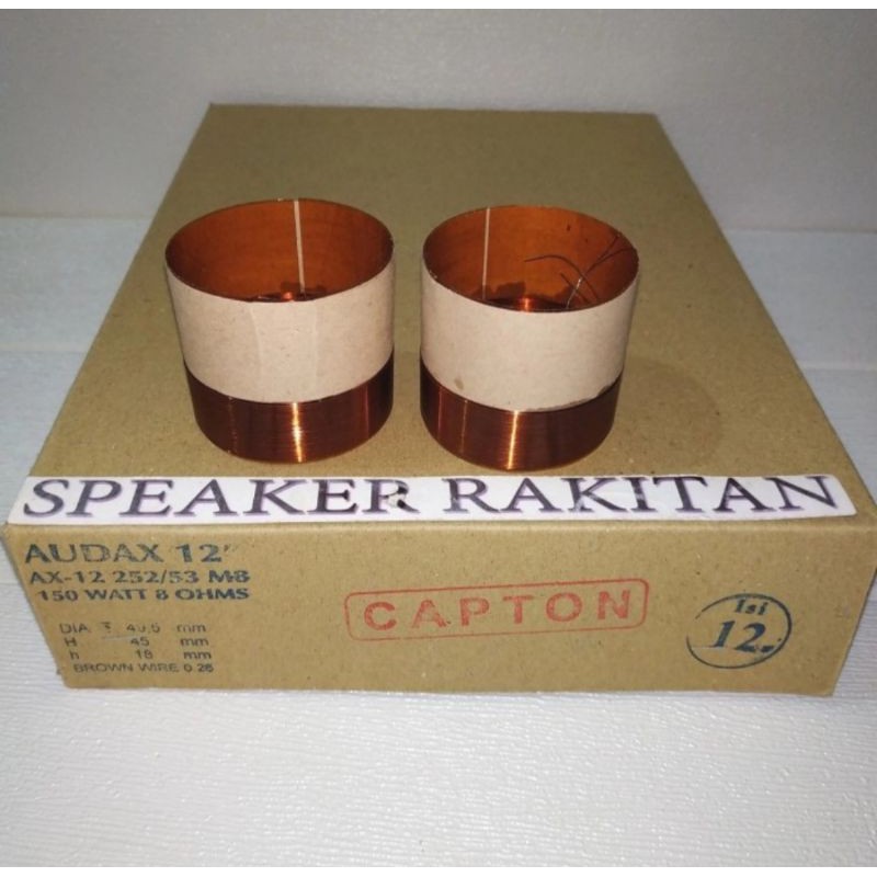 Spul spool voice coil Speaker Audax 12 inch AX-12252/53 M8 (49,5mm) .2pcs