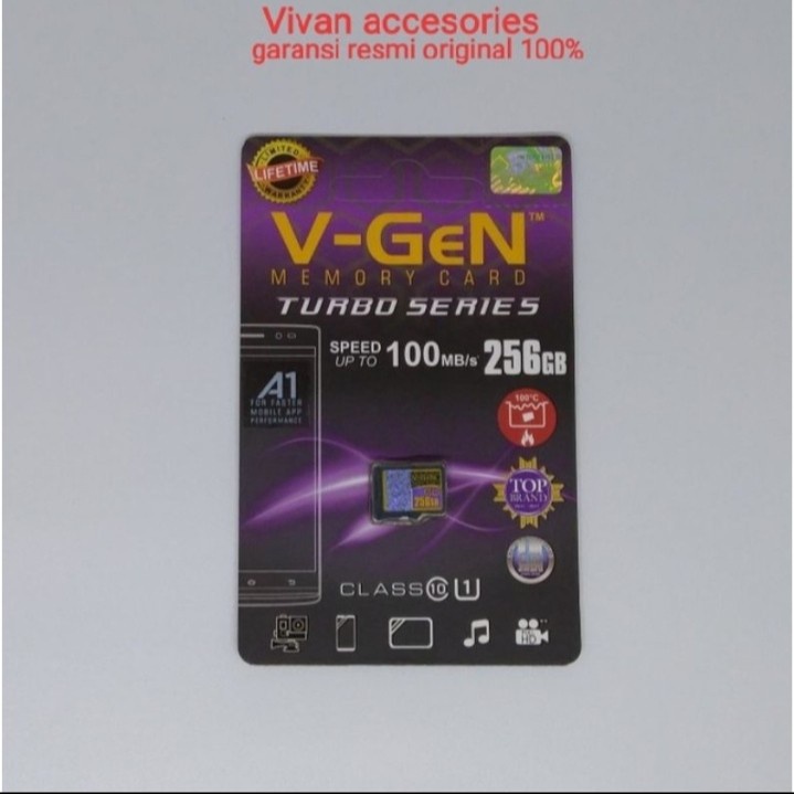 Memory Card V-Gen 256GB Class10 Turbo series / Micro-SD VGEN 256 GB