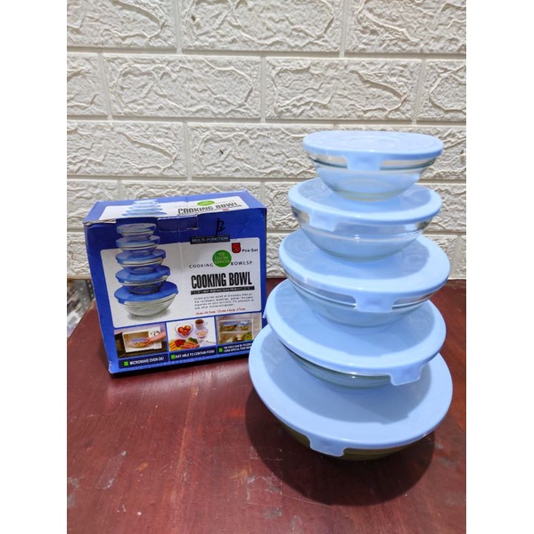 Mangkok Kaca Susun 3/5/Mangkok Beranak 3/5 Glass Bowl
