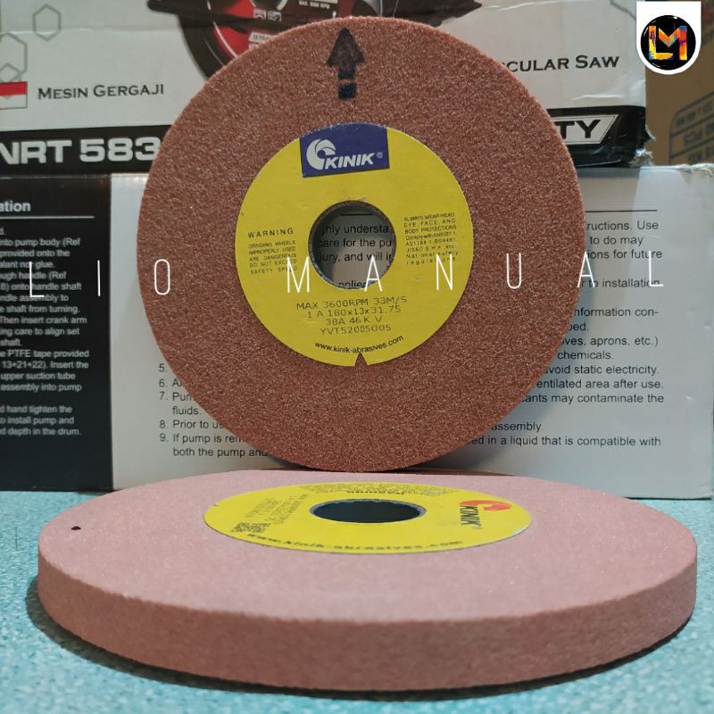 batu gerinda kinik 7 inch Grit 46 KINIK 38A 46 KV 180 x 13 x 31.75 mm