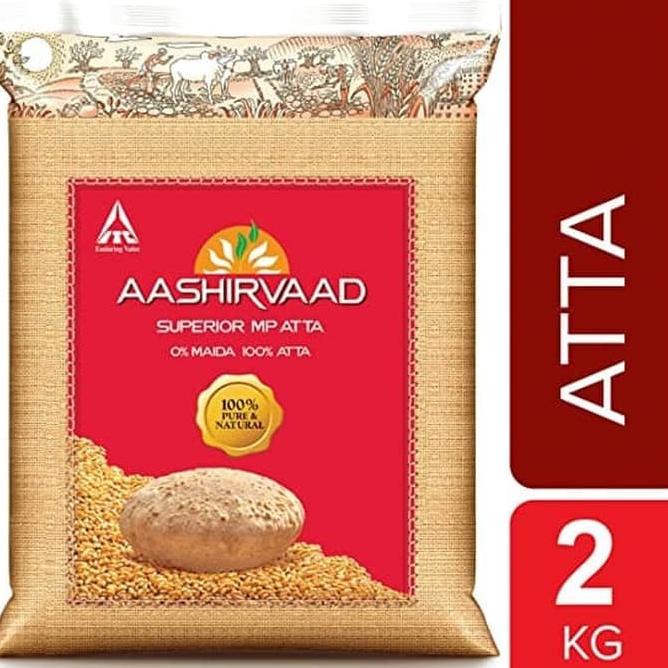 Terlaris.. Aashirvaad Chakki Atta 2 KG | Tepung Gandum Utuh | India's #1 Atta | Premium Whole Wheat