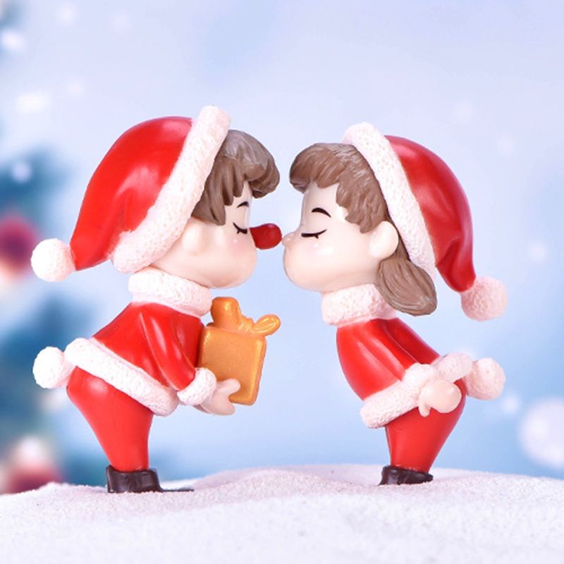 MINIATUR COUPLE CHRISTMAS Boneka Mini Pasangan Natal