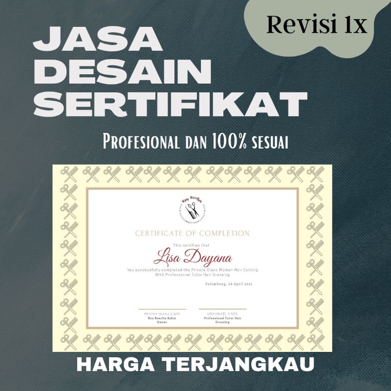 Jasa Desain Sertifikat