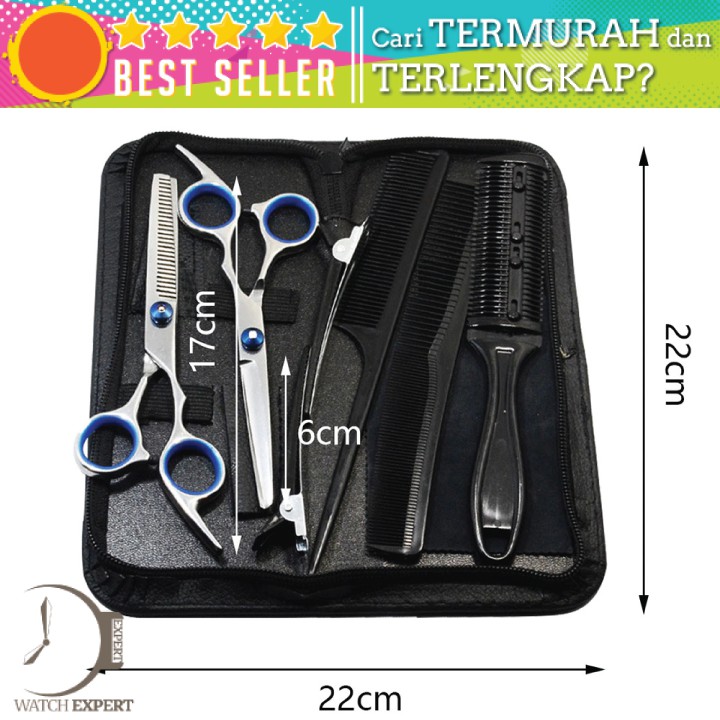 Bisa COD Set Gunting Rambut Sasak &amp; Flat Hairdressing Scissors 10 PCS - Aleekit MR4017